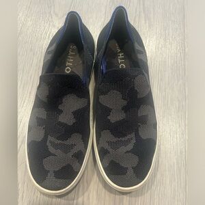 Rothy's The Original Slip On Sneakers Shoes Womens Size 7.5 Gray Camouflage Camo